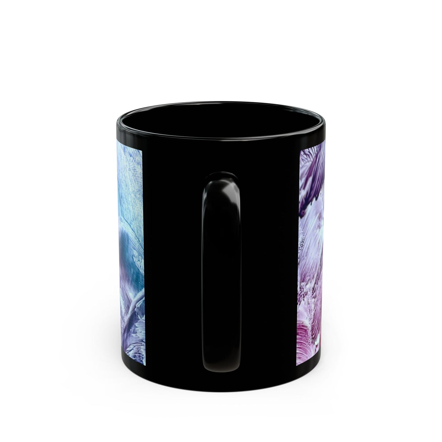 Black Ceramic Mug, Waves, Art Design by Sincthus