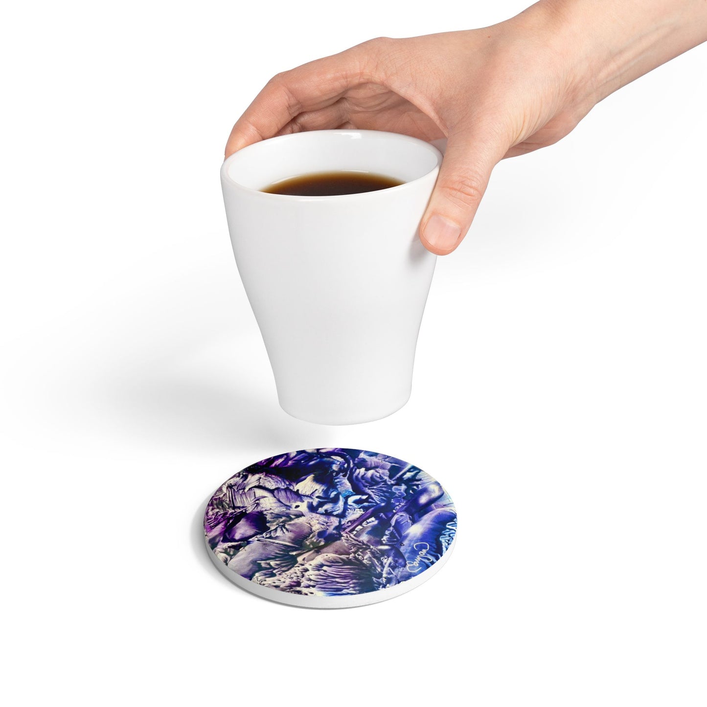 Ceramic Coaster, Flood, Art Design by Sincthus