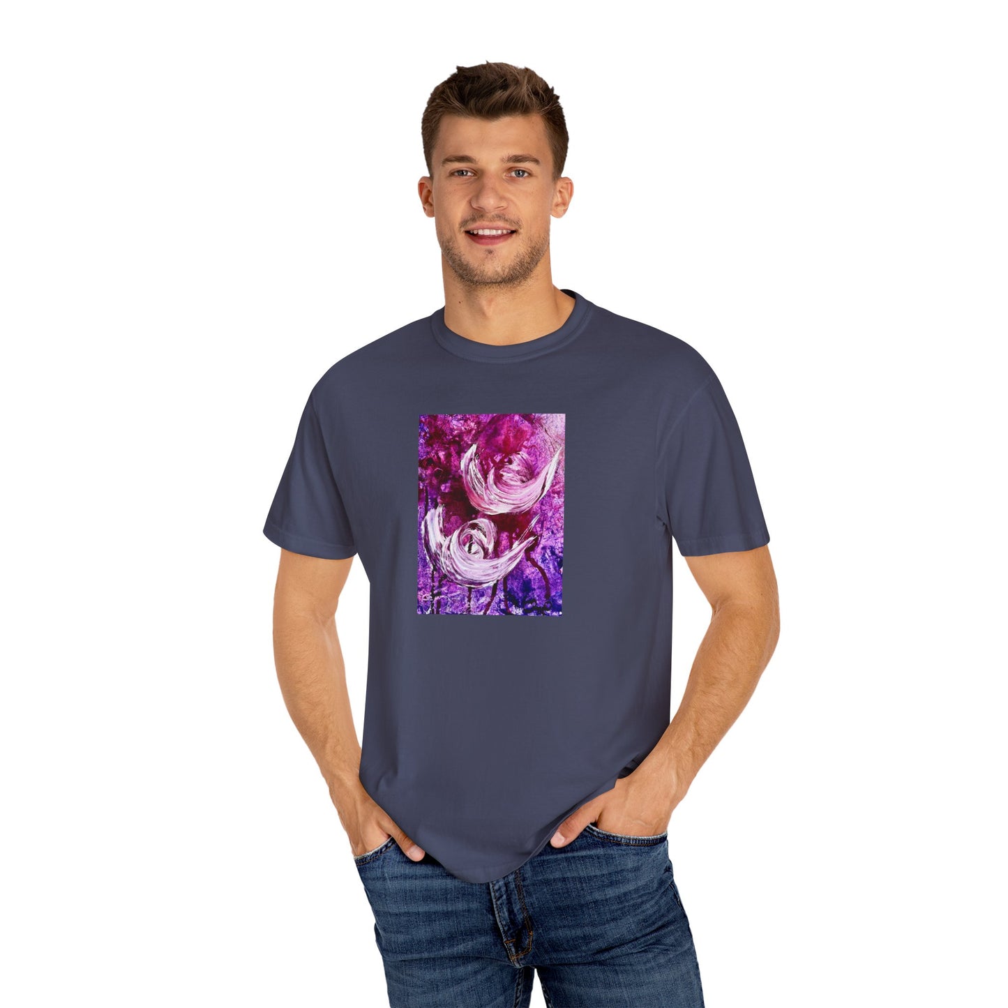 Unisex Garment-Dyed T-shirt, Love Path, Art Design by Sincthus