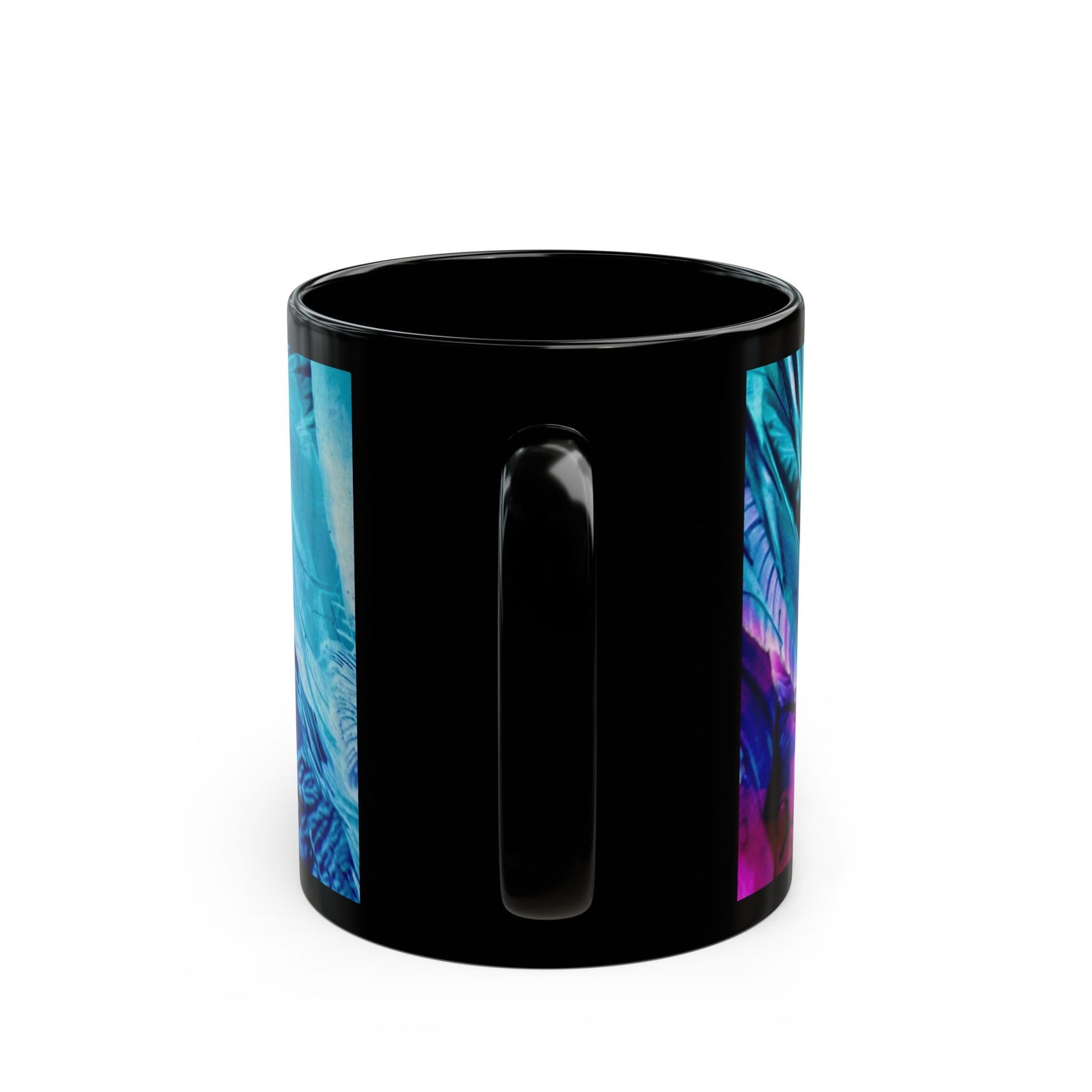 Black Ceramic Mug, Beautiful, Art Design by Sincthus