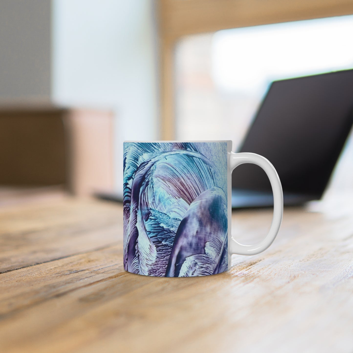 Artistic Ceramic Mug (EU), Waves, Art Design by Sincthus