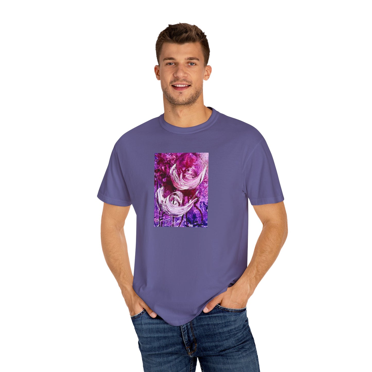 Unisex Garment-Dyed T-shirt, Love Path, Art Design by Sincthus