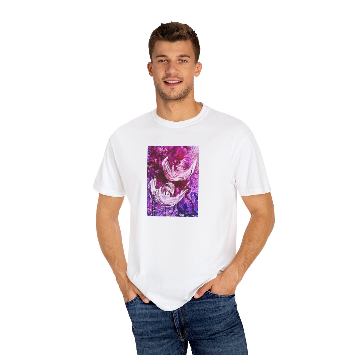 Unisex Garment-Dyed T-shirt, Love Path, Art Design by Sincthus
