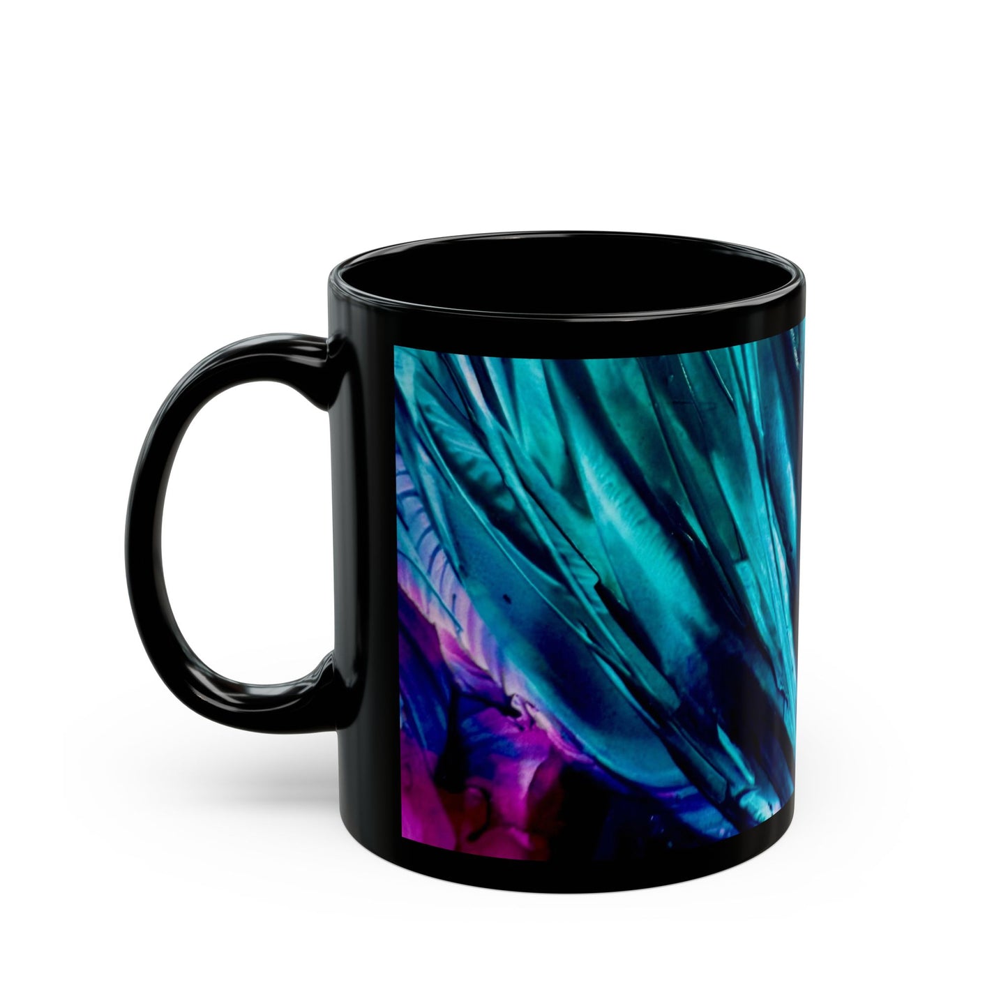 Black Ceramic Mug, Beautiful, Art Design by Sincthus