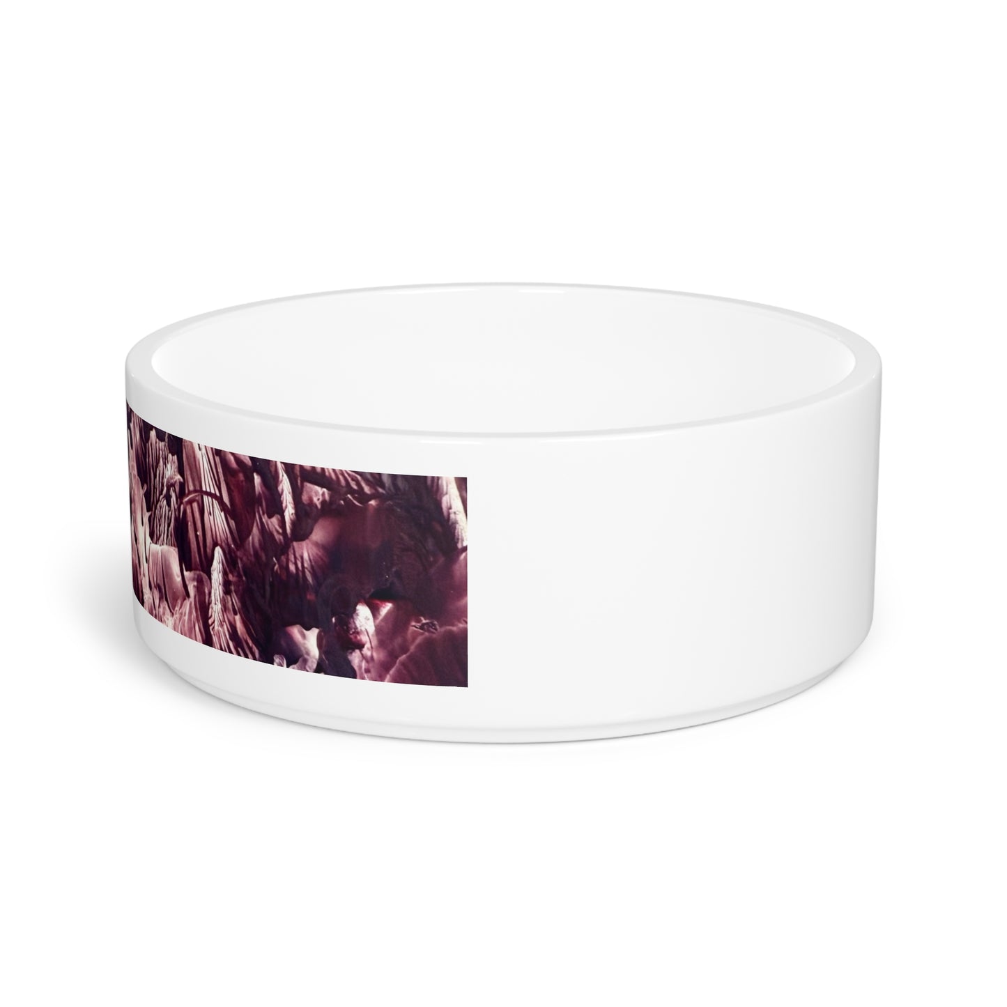 Rustic Pet Bowl for Dogs and Cats, Wild Life, Art Design by Sincthus