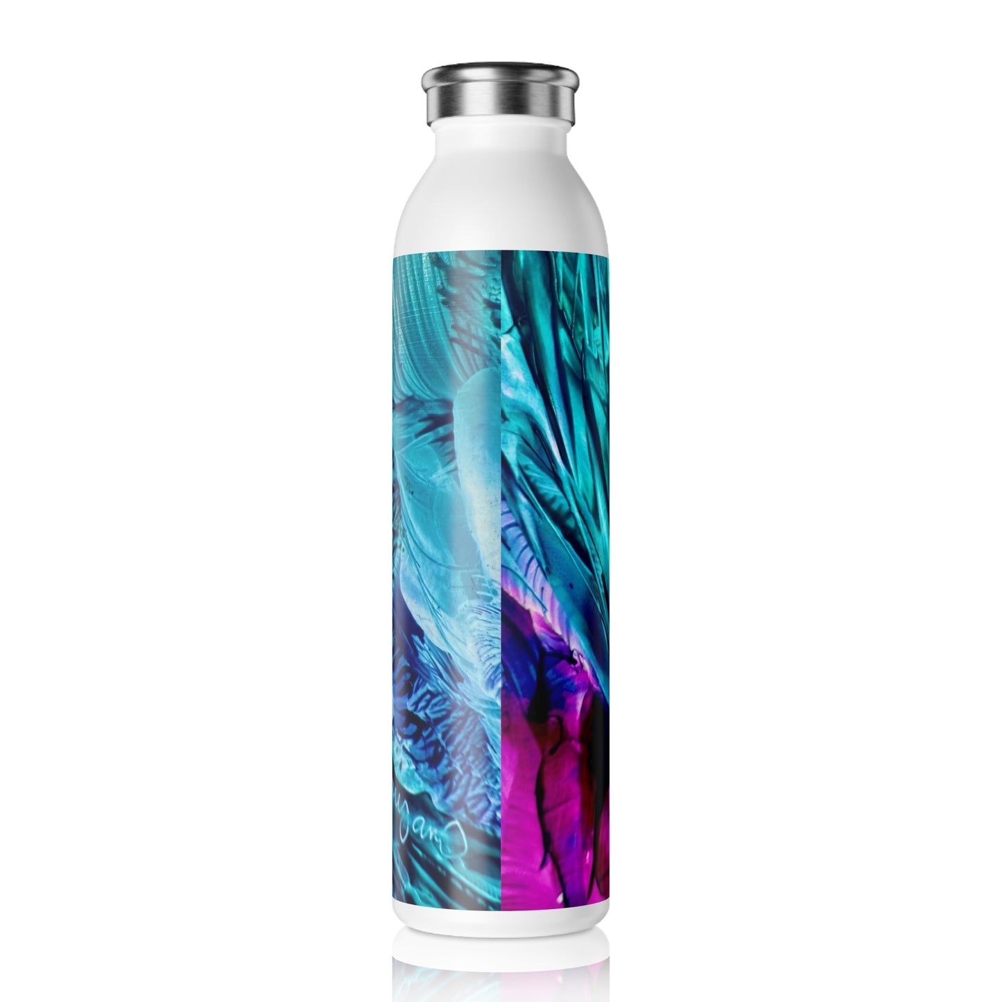 Stylish Slim Water Bottle, Beautiful, Art Design by Sincthus