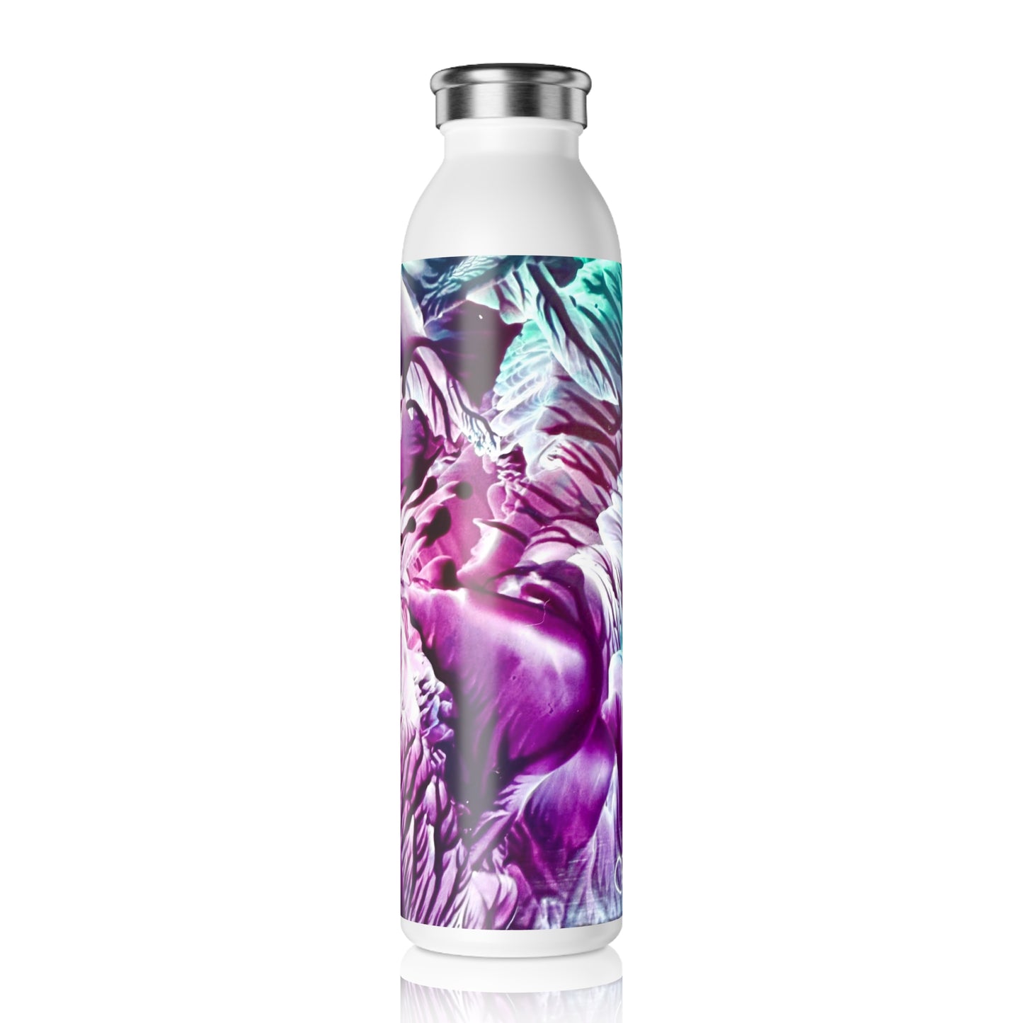 Stylish Slim Water Bottle, Bloom, Art Design by Sincthus