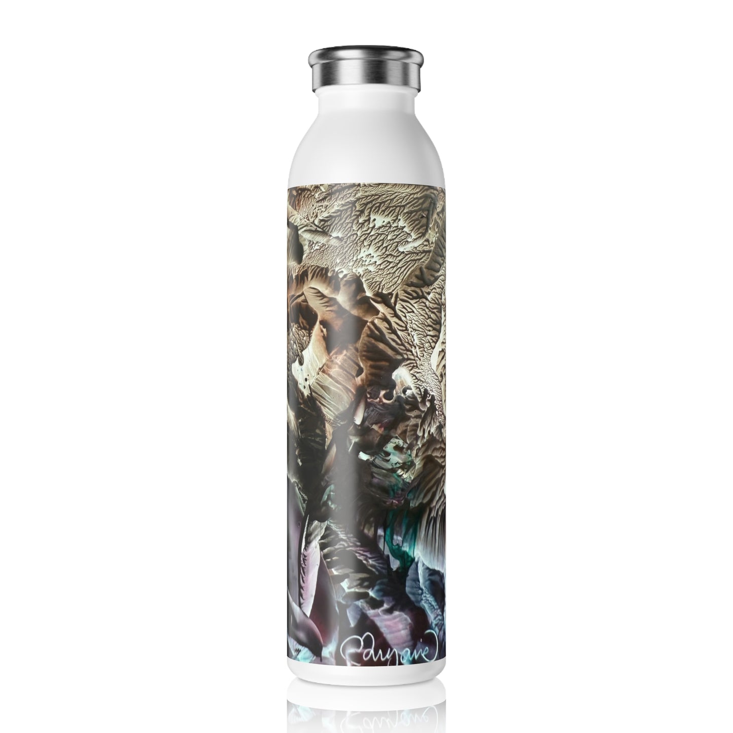Stylish Slim Water Bottle, Adventure, Art Design by Sincthus