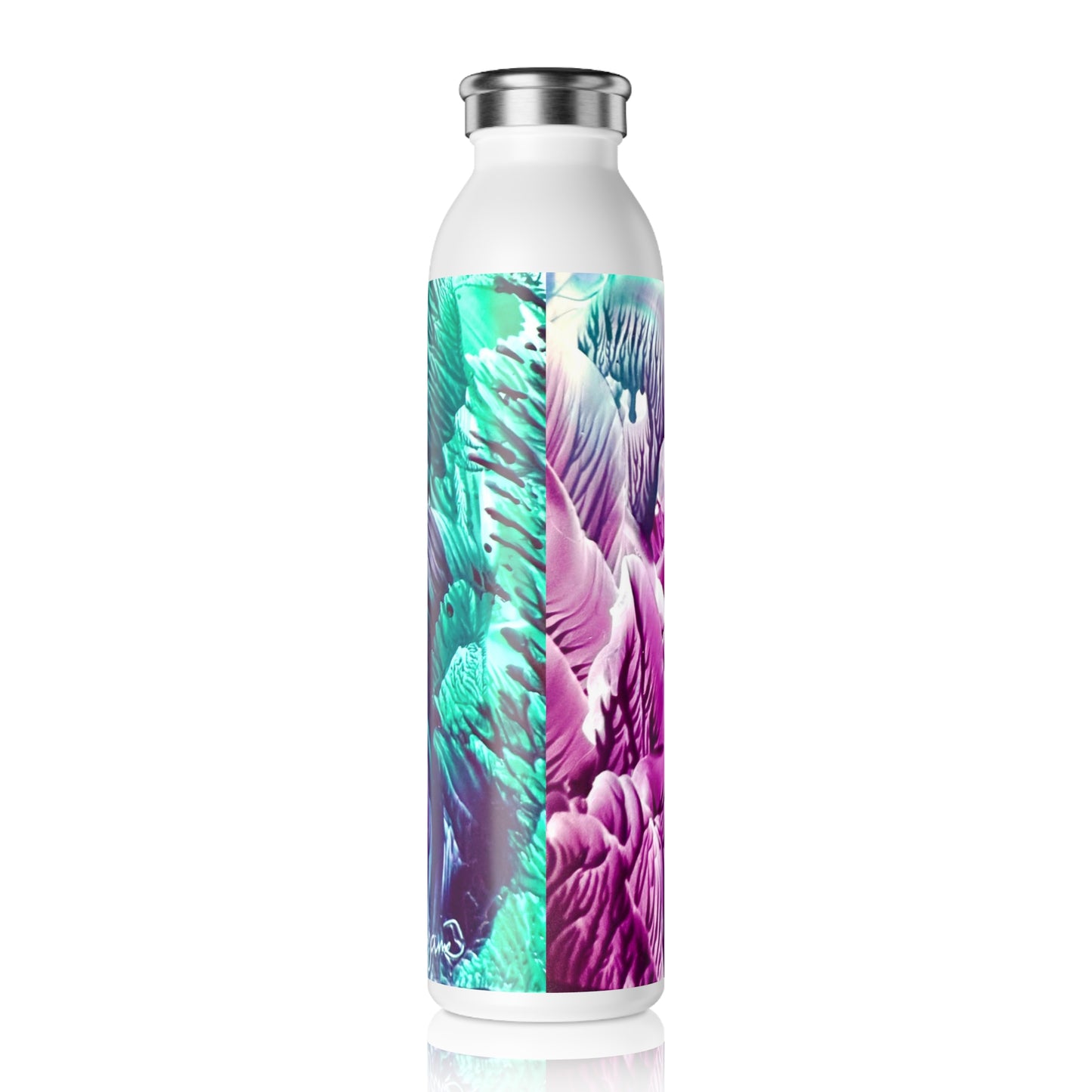 Stylish Slim Water Bottle, Bloom, Art Design by Sincthus