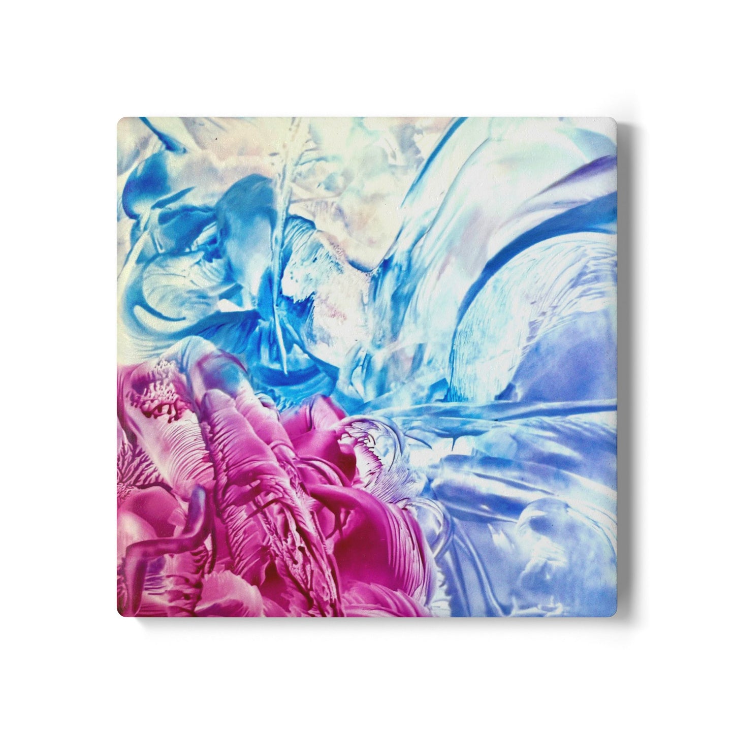 Ceramic Coaster, White Horse, Art Design by Sincthus