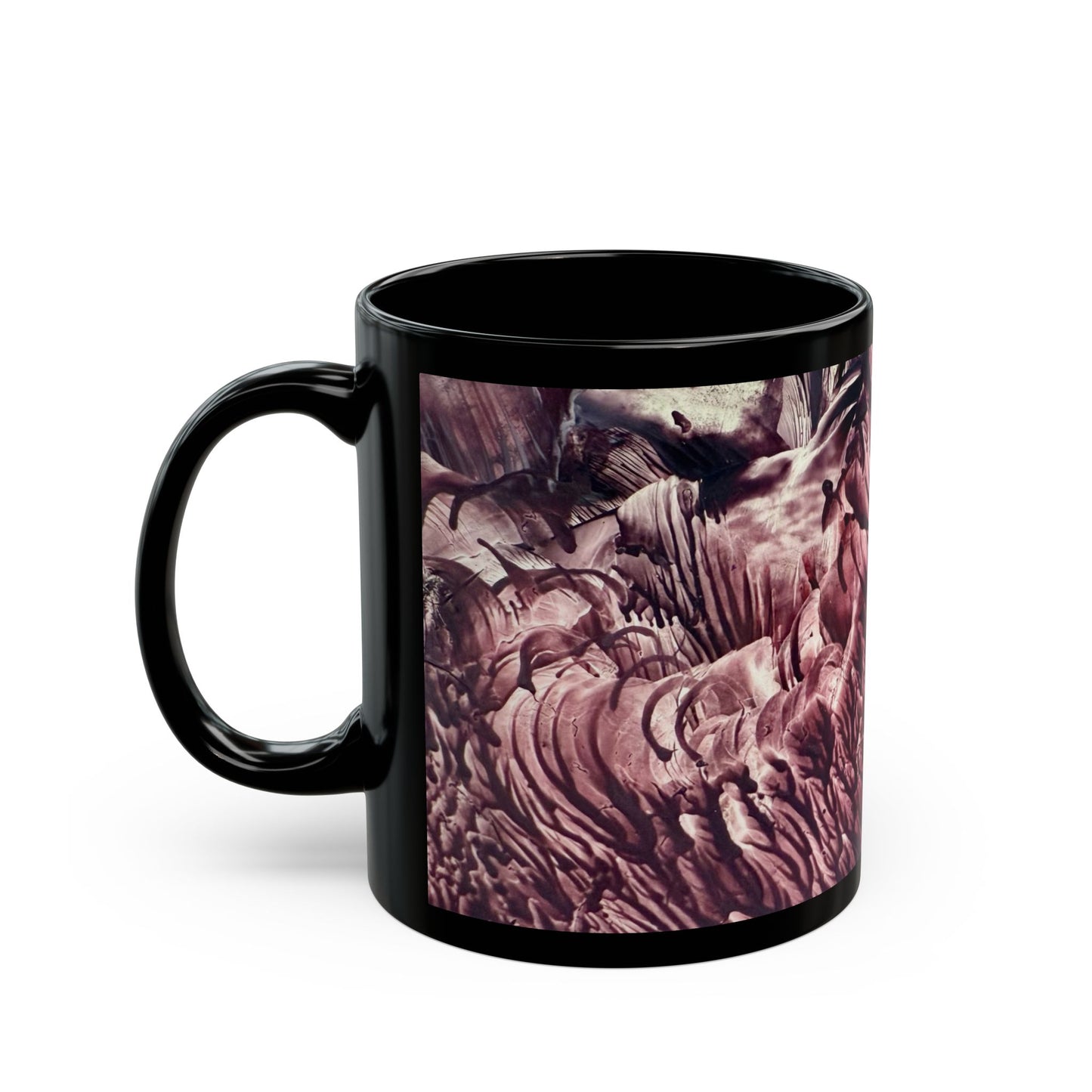 Black Ceramic Mug, Wild Life, Art Design by Sincthus