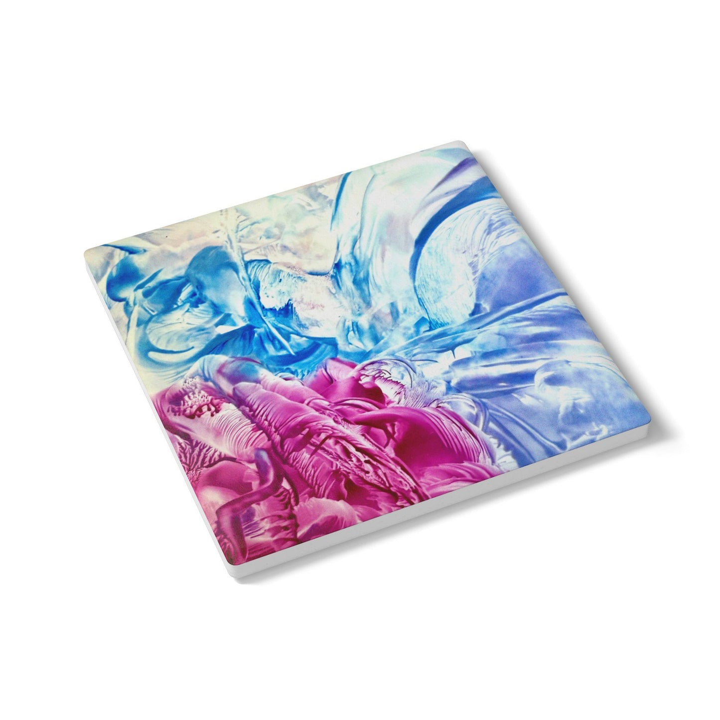 Ceramic Coaster, White Horse, Art Design by Sincthus