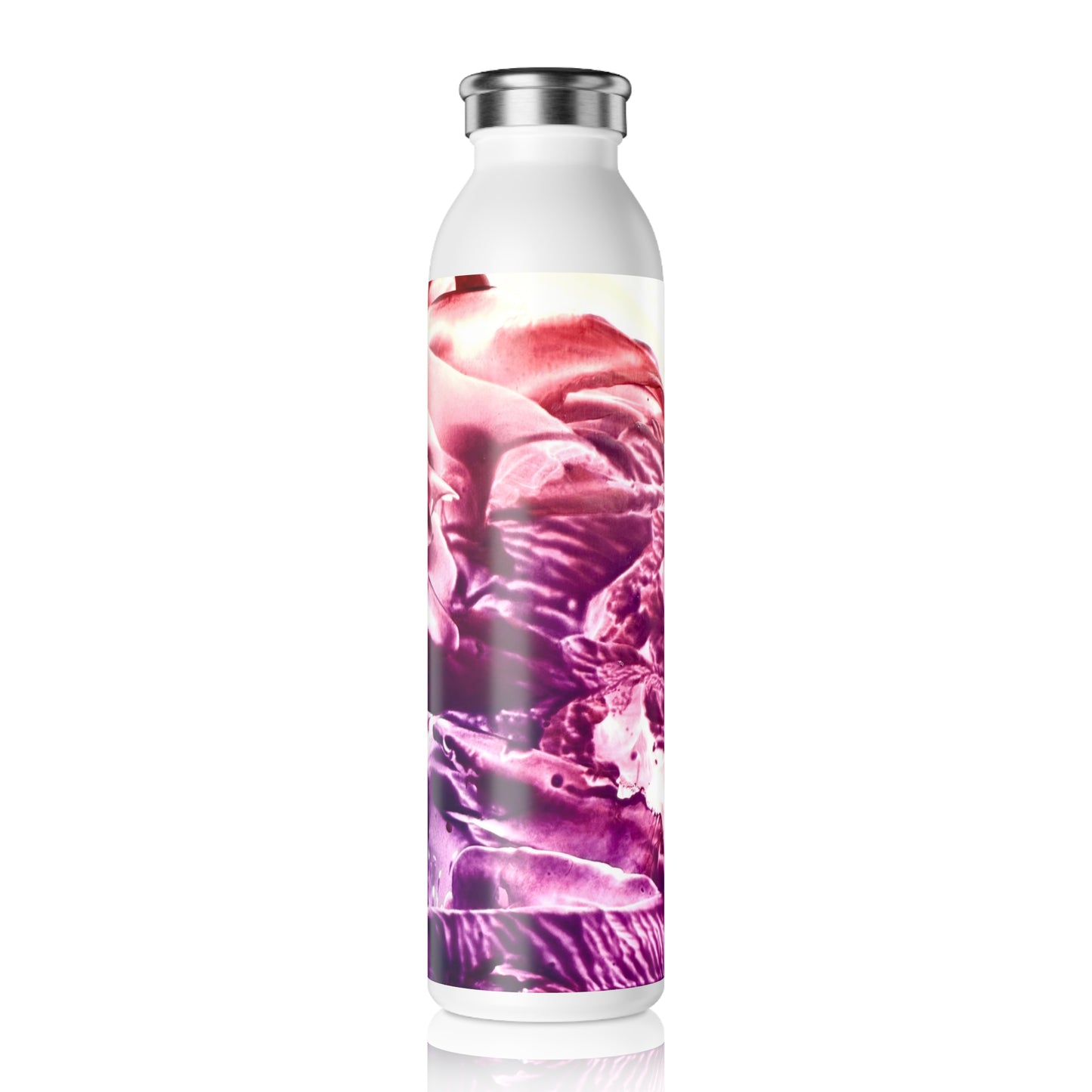 Stylish Slim Water Bottle, Storm of Rose, Art Design by Sincthus