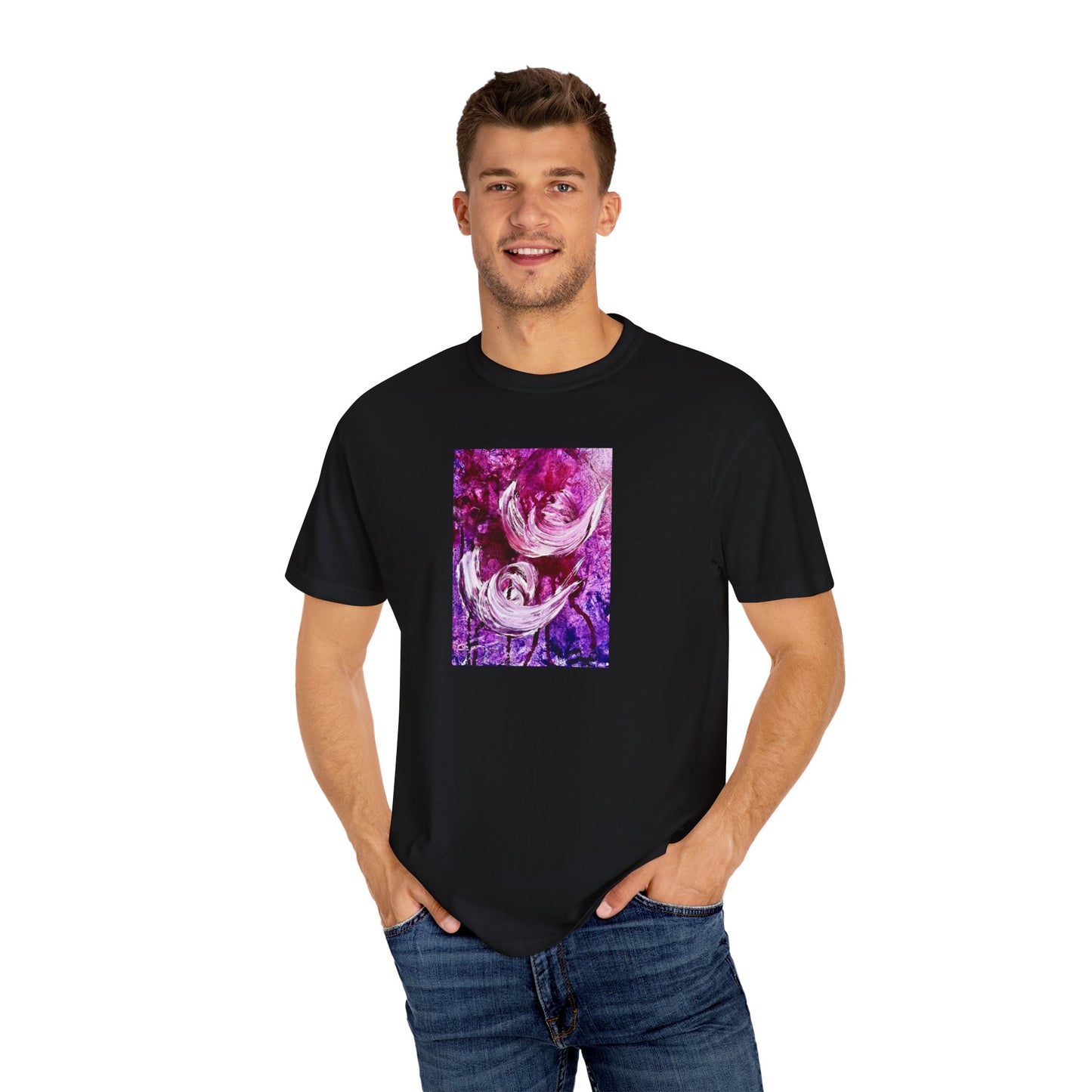 Unisex Garment-Dyed T-shirt, Love Path, Art Design by Sincthus