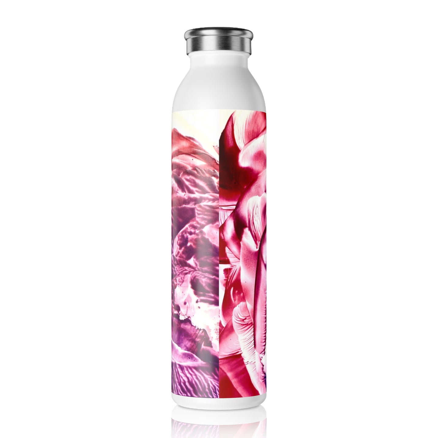 Stylish Slim Water Bottle, Storm of Rose, Art Design by Sincthus