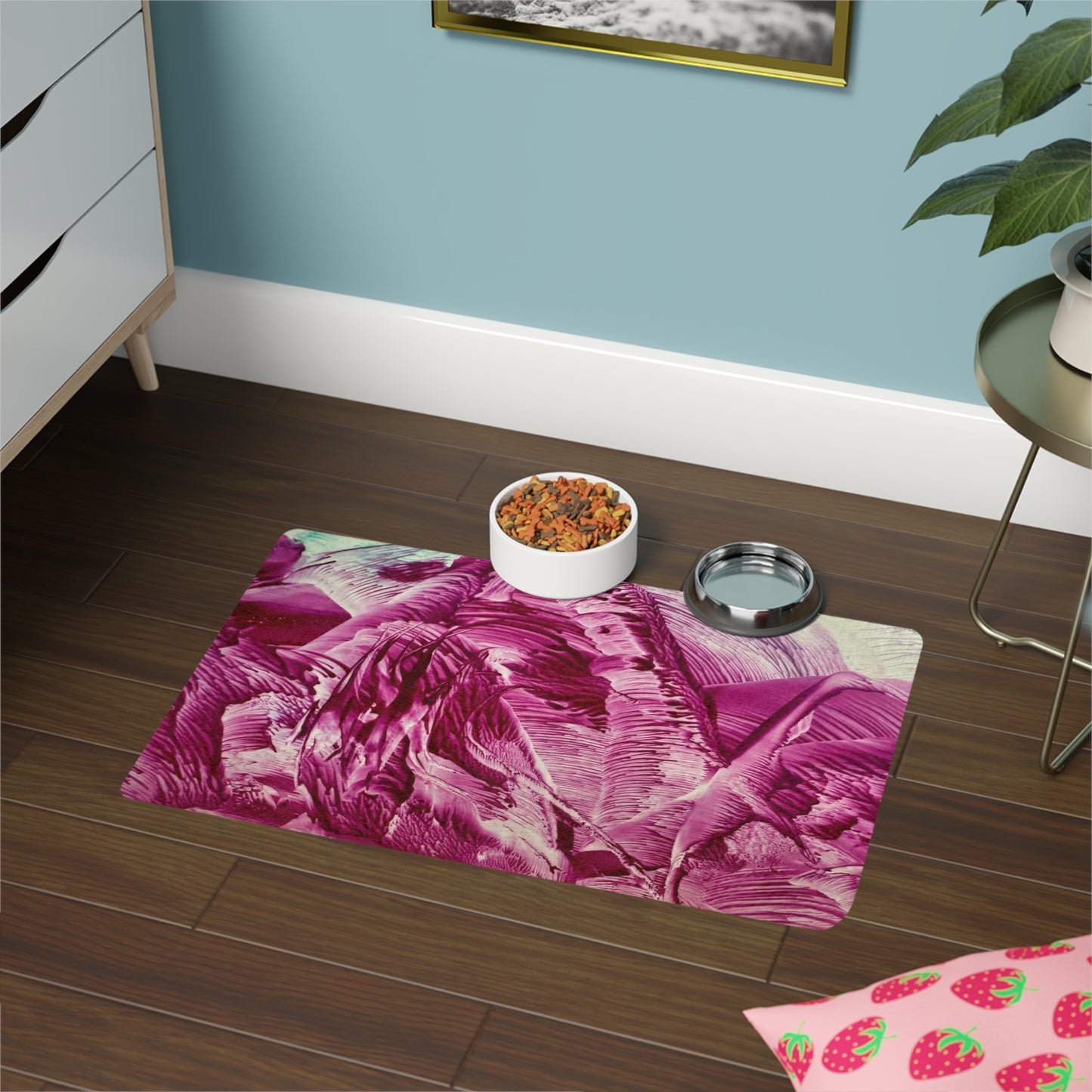 Elegant Pet Food Mat, Day walk, Art Design by Sincthus