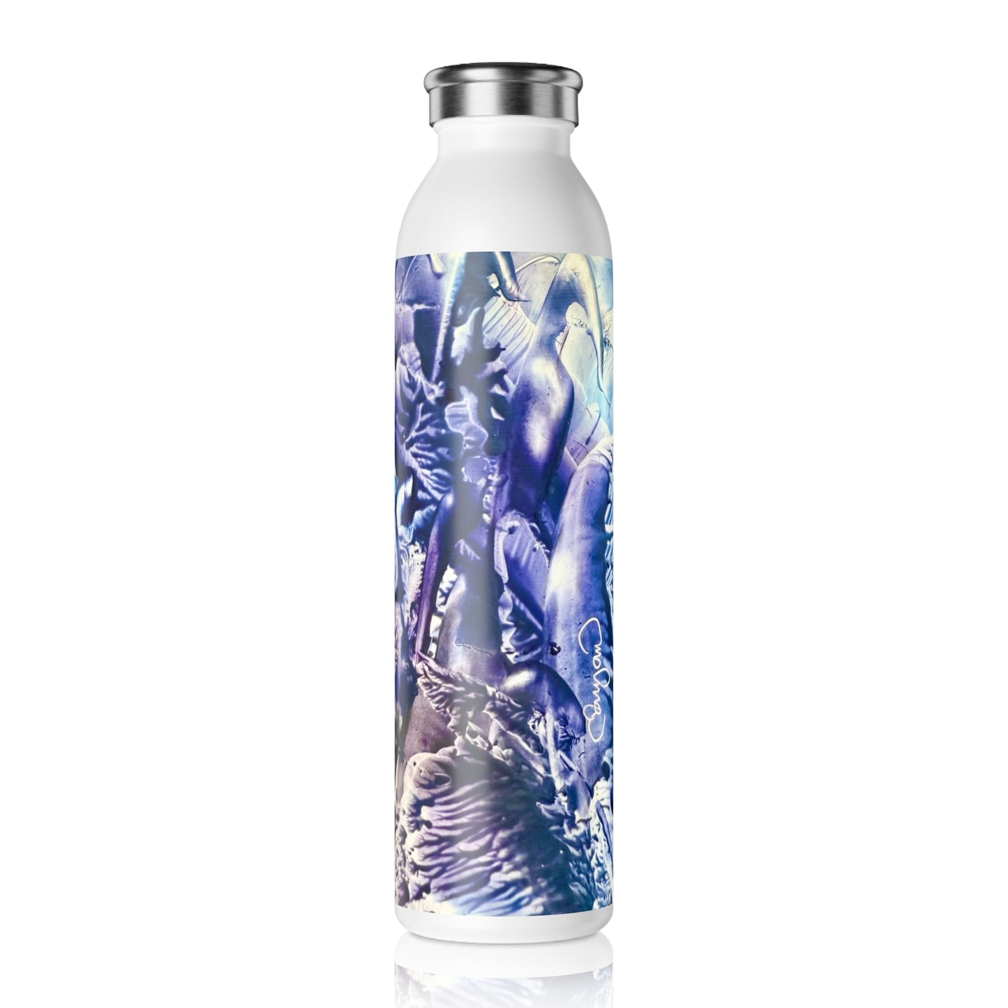 Stylish Slim Water Bottle, Flood, Art Design by Sincthus