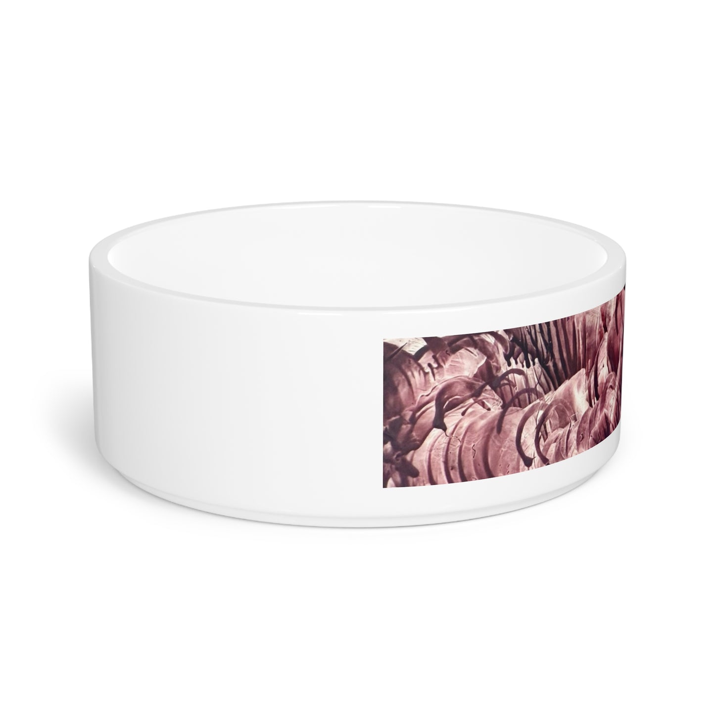Rustic Pet Bowl for Dogs and Cats, Wild Life, Art Design by Sincthus