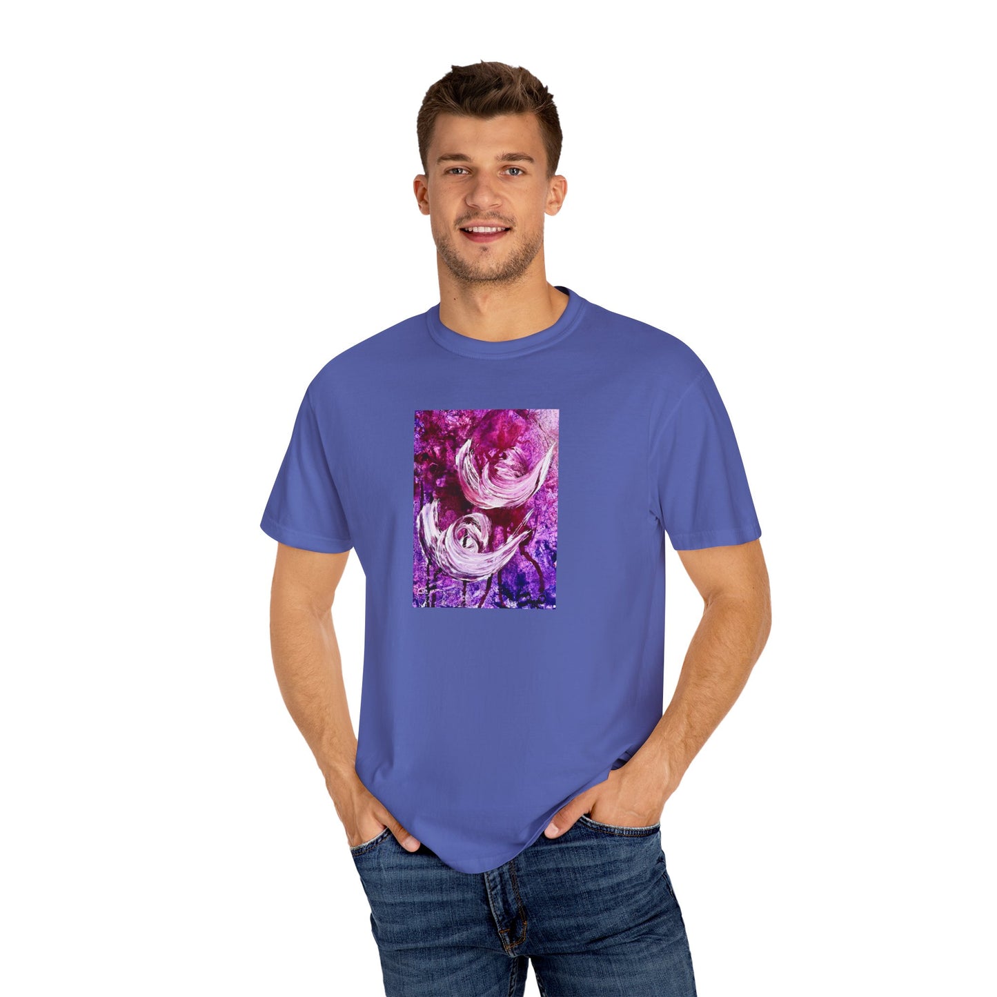 Unisex Garment-Dyed T-shirt, Love Path, Art Design by Sincthus
