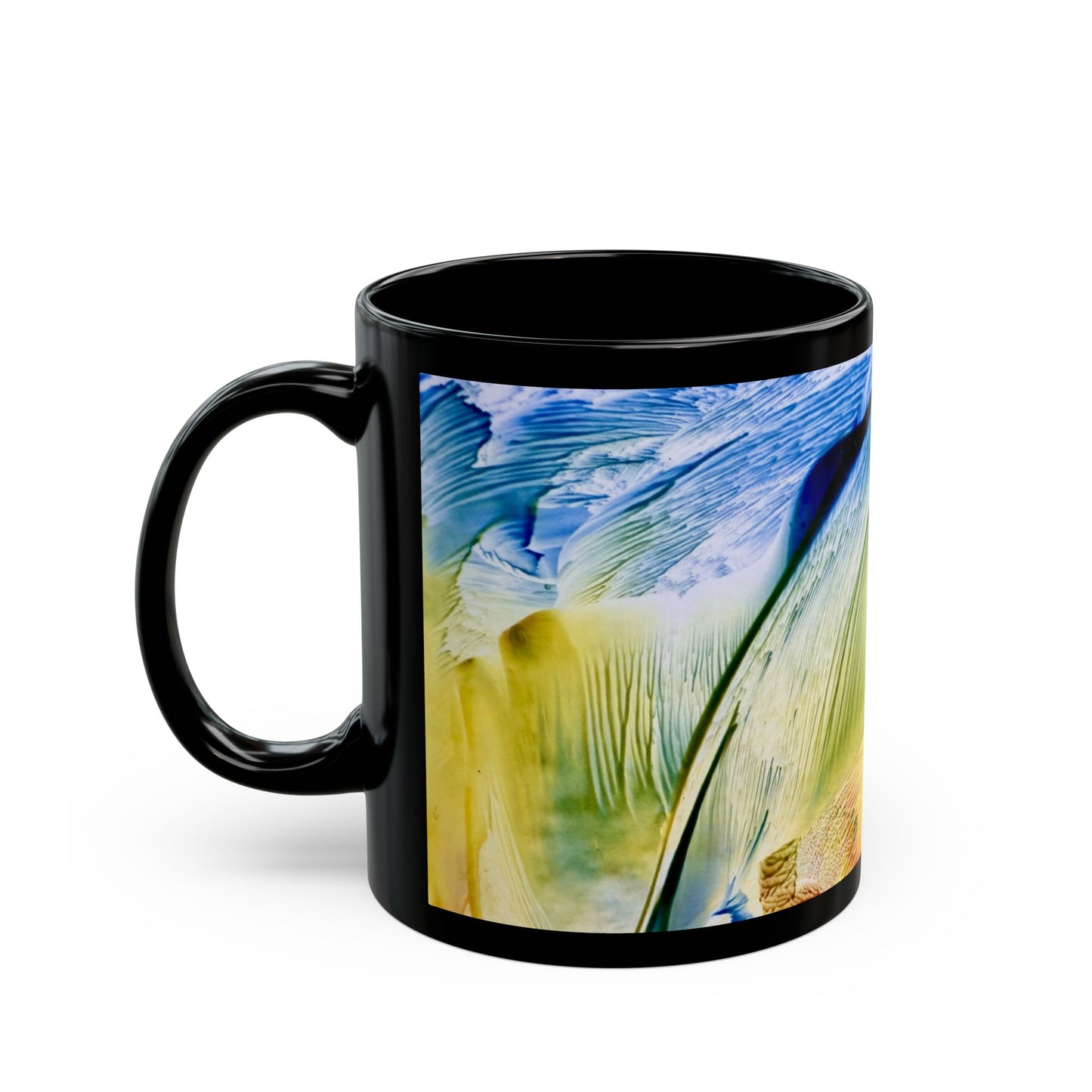 Black Ceramic Mug, Earth, Art Design by Sincthus