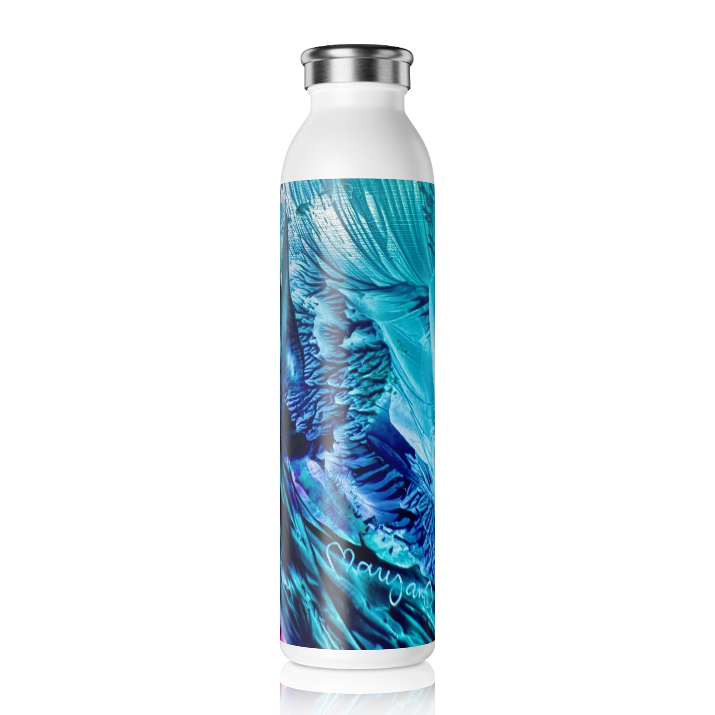 Stylish Slim Water Bottle, Beautiful, Art Design by Sincthus