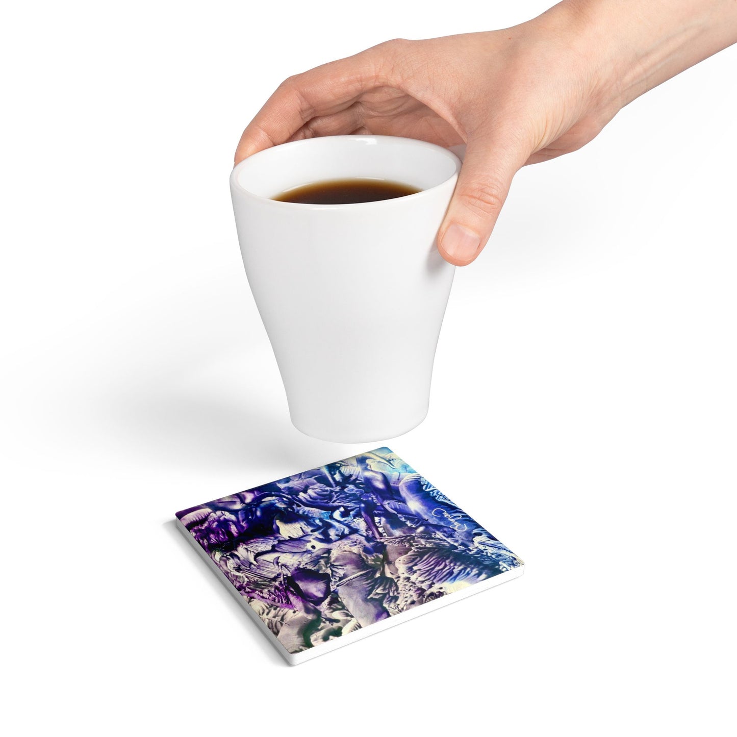 Ceramic Coaster, Flood, Art Design by Sincthus