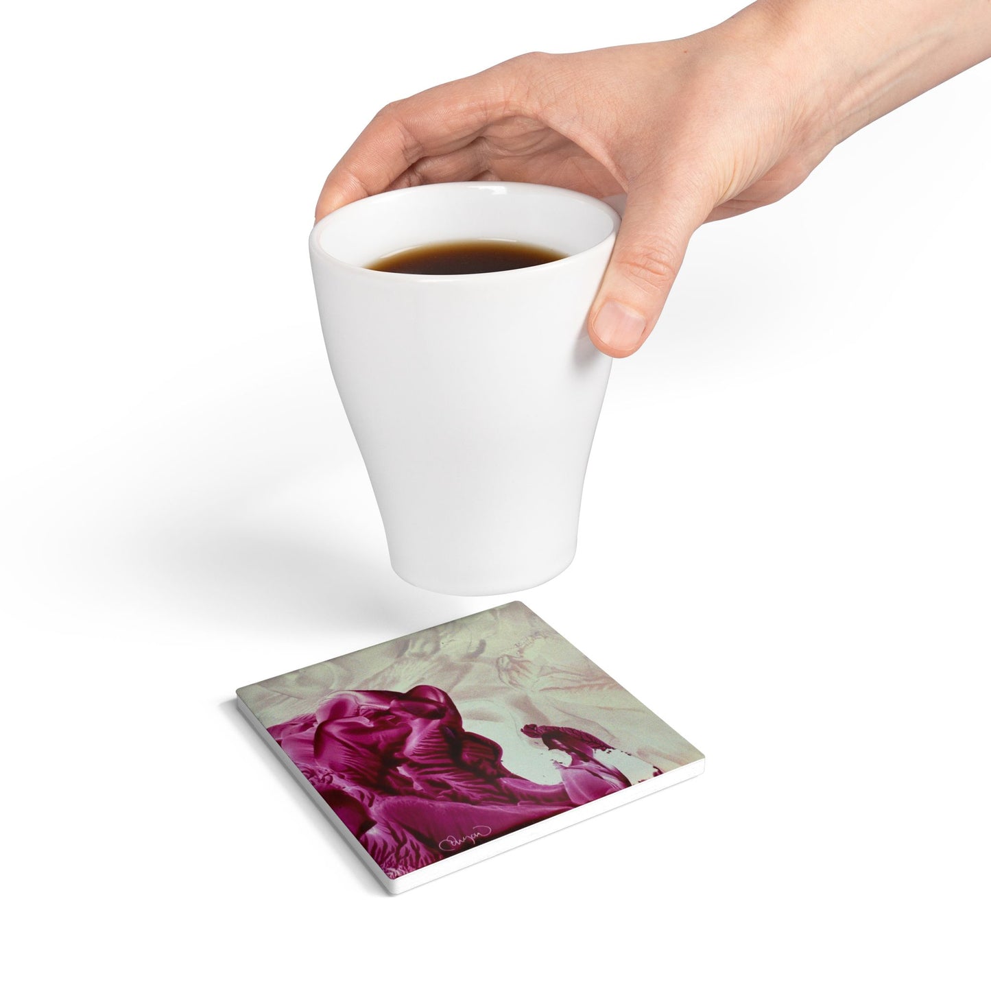 Ceramic Coaster, Mother, Art Design by Sincthus