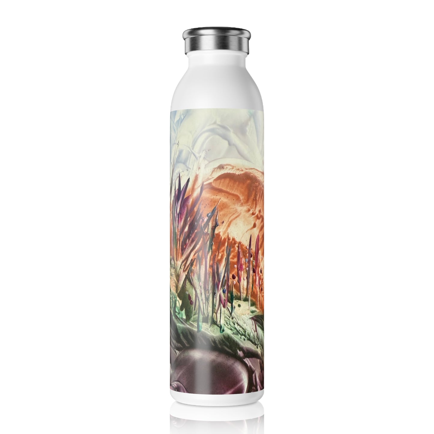 Stylish Slim Water Bottle, Landscape, Art Design by Sincthus