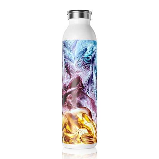 Stylish Slim Water Bottle, Waves, Art Design by Sincthus