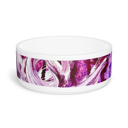 Rustic Pet Bowl for Dogs and Cats, Love Path, Art Design by Sincthus