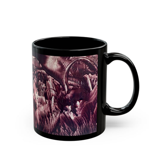 Black Ceramic Mug, Wild Life, Art Design by Sincthus