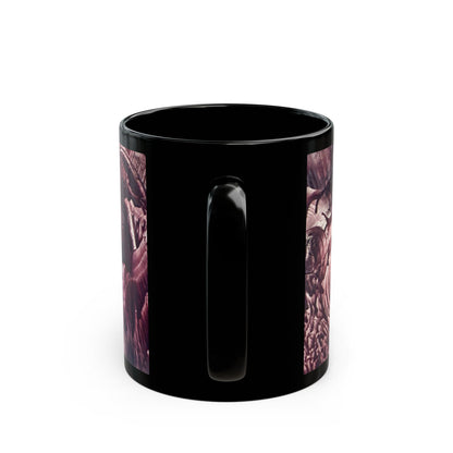 Black Ceramic Mug, Wild Life, Art Design by Sincthus