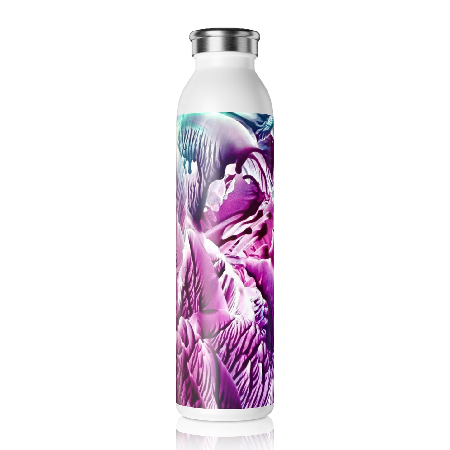 Stylish Slim Water Bottle, Bloom, Art Design by Sincthus