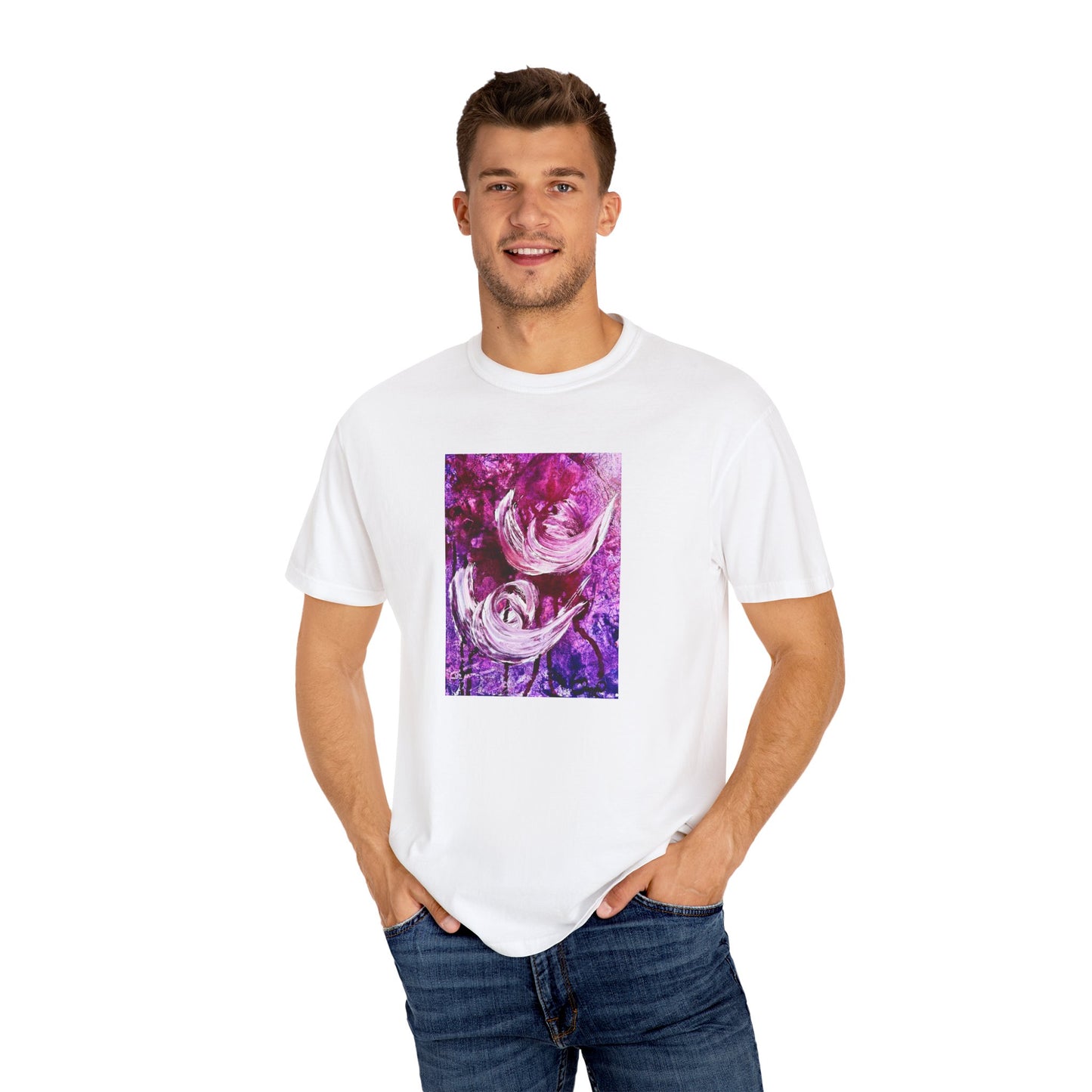 Unisex Garment-Dyed T-shirt, Love Path, Art Design by Sincthus