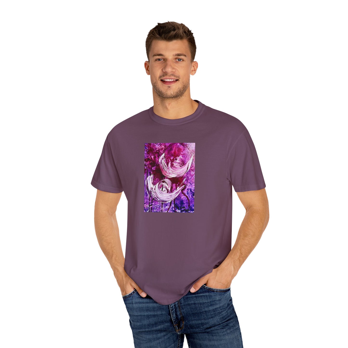 Unisex Garment-Dyed T-shirt, Love Path, Art Design by Sincthus