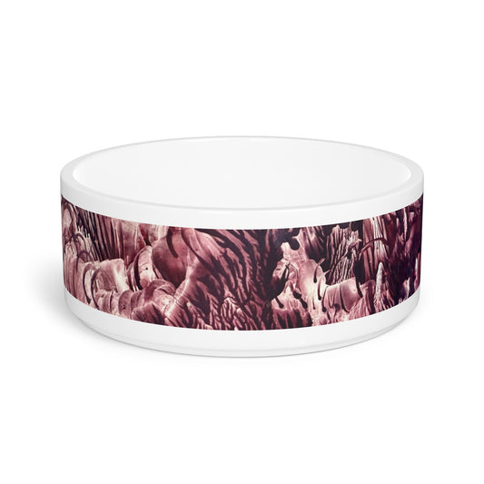 Rustic Pet Bowl for Dogs and Cats, Wild Life, Art Design by Sincthus