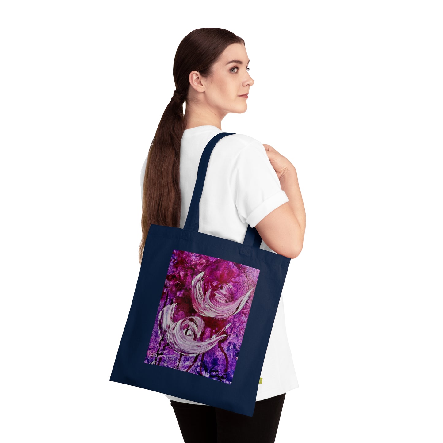 Luomupuuvillainen kangaskassi, Love Path, Art Design by Sincthus